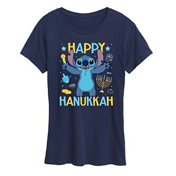 Women's Disney's Lilo & Stitch Happy Hanukkah Stitch Graphic Tee