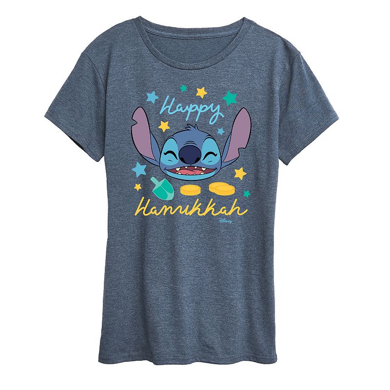 Women's Disney's Lilo & Stitch Happy Hanukkah Stitch Graphic Tee, 