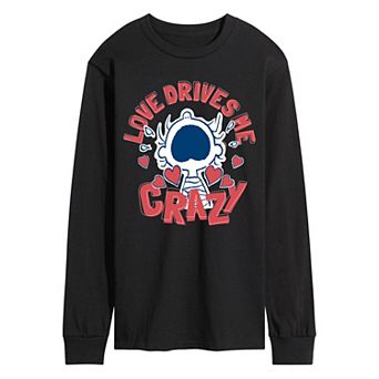 Men's Peanuts Love Drives Me Crazy Long Sleeve Graphic Tee