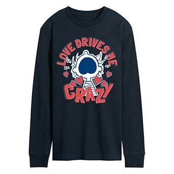 Men's Peanuts Love Drives Me Crazy Long Sleeve Graphic Tee