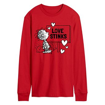 Men's Peanuts Pig-Pen Love Stinks Long Sleeve Graphic Tee