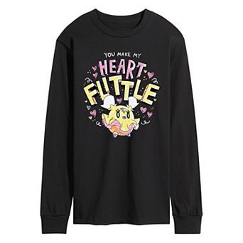 Men's Pokémon You Make My Heart Flittle Long Sleeve Graphic Tee