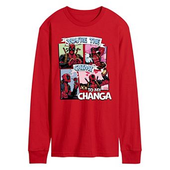 Men's Deadpool You're The Chimi To My Changa Long Sleeve Graphic Tee