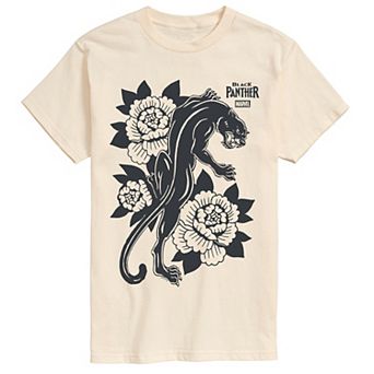 Men's Black Panther Floral Graphic Tee