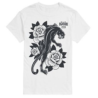 Men's Black Panther Floral Graphic Tee
