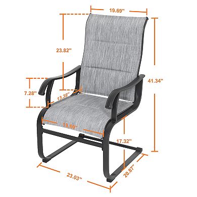 Outdoor Patio 2-Piece Dining Chairs, Breathable Textilene, Iron Frame