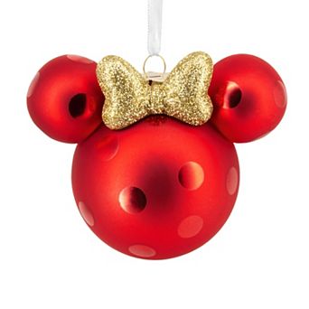 Hallmark Disney's Minnie Mouse Ears Icon Glass Ornament
