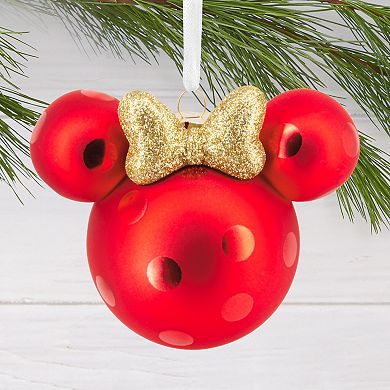 Hallmark Disney's Minnie Mouse Ears Icon Glass Ornament