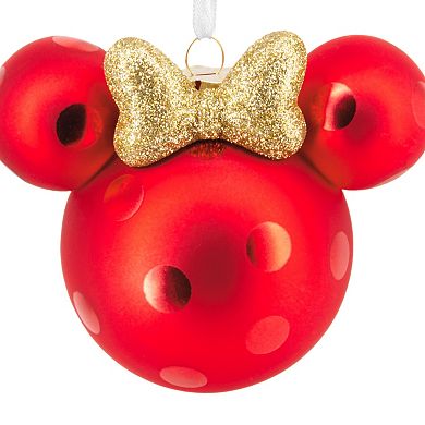 Hallmark Disney's Minnie Mouse Ears Icon Glass Ornament