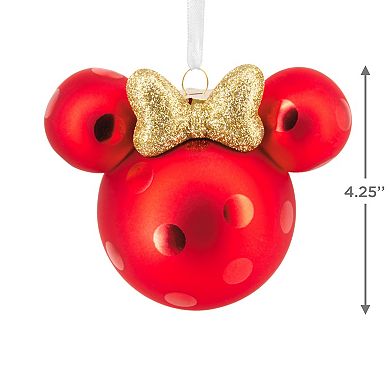 Hallmark Disney's Minnie Mouse Ears Icon Glass Ornament