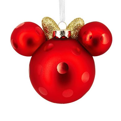 Hallmark Disney's Minnie Mouse Ears Icon Glass Ornament