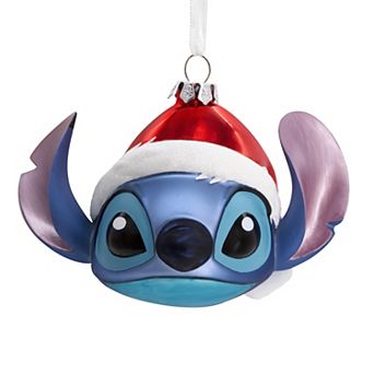 Hallmark Disney's Lilo & Stitch in Santa Hat Blown Glass Ornament