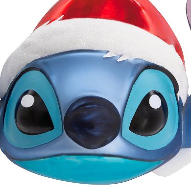 Hallmark Disney's Lilo & Stitch in Santa Hat Blown Glass Ornament