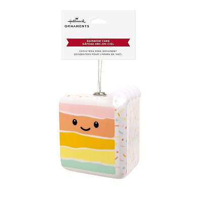Rainbow Slice of Cake Shatterproof Hallmark Christmas Ornament