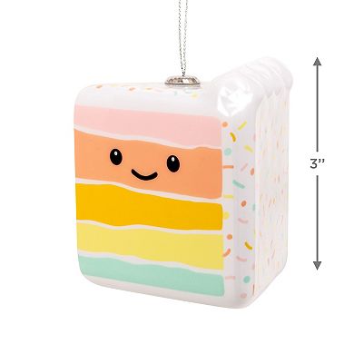 Rainbow Slice of Cake Shatterproof Hallmark Christmas Ornament