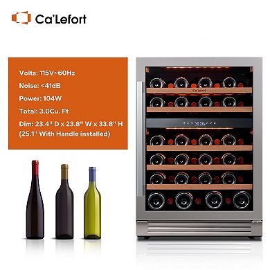 24 inch 46-Bottle Wine Cooler Refrigerator Fridge , Dual Zone
