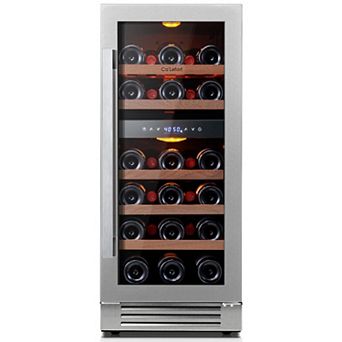 Ca'Lefort 15 inch 28-Bottle Wine Cooler Refrigerator Fridge, Dual Zone