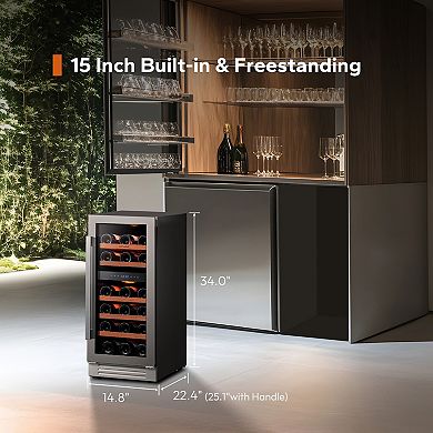 Ca'Lefort 15 inch 28-Bottle Wine Cooler Refrigerator Fridge, Dual Zone