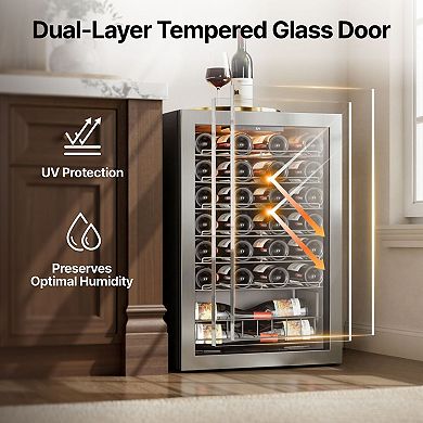 Wine Wine Cooler Refrigerator Fridge，47 Bottle Mini Wine Cooler Refrigerator