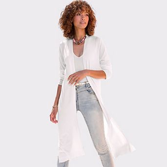 Lascana Women's Long Open Front Cardigan