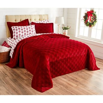 BrylaneHome Velvet Diamond Quilted Bedspread