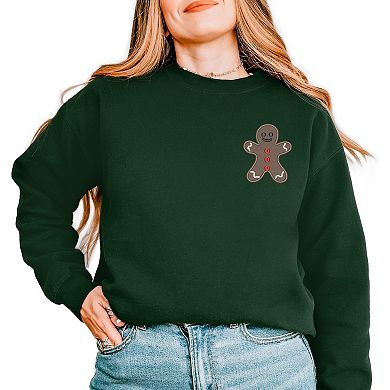 Embroidered Gingerbread Man - Women's Graphic Sweatshirt