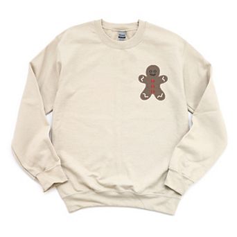 Embroidered Gingerbread Man - Women's Graphic Sweatshirt