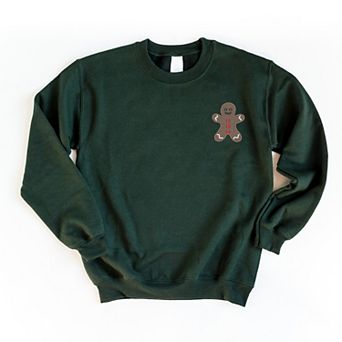 Embroidered Gingerbread Man - Women's Graphic Sweatshirt
