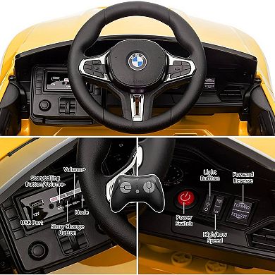 12V Licensed BMW M4 Kids Ride On Car, Electric Vehicle w/Remote, 3 Speeds, Bluetooth, MP3, Lights