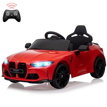 12V Licensed BMW M4 Kids Ride On Car, Electric Vehicle w/Remote, 3 Speeds, Bluetooth, MP3, Lights