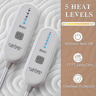 Flannel Heated Mattress Pad for Bed, 5-Temp Settings with 10H Auto Shut-Off, Ultra Soft