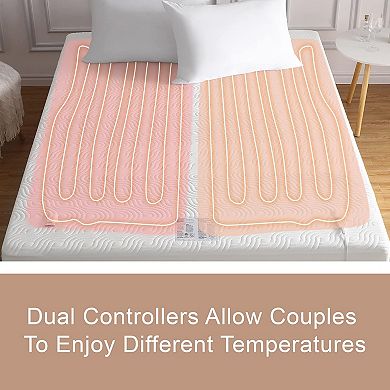 Flannel Heated Mattress Pad for Bed, 5-Temp Settings with 10H Auto Shut-Off, Ultra Soft