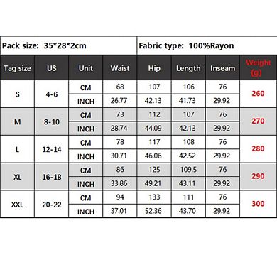 Womens Relaxed Fit Wide Leg Pants Elastic Drawstring Waist Pocket