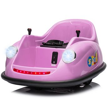 12V Kids Bumper Car w/Remote, 2-Speed Electric Ride-On Toy, 360° Spin, Music, LED Lights