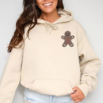 Embroidered Gingerbread Man - Women's Graphic Hoodie
