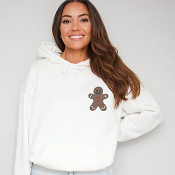 Embroidered Gingerbread Man - Women's Graphic Hoodie
