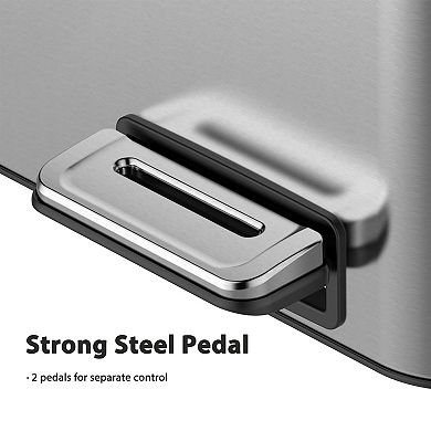 Fancihabor Hands-free stainless steel trash can, fingerprint-resistant with soft lid