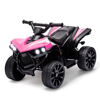 6V Kids ATV Quad Ride On Toy, Electric 4-Wheeler w/1.8MPH Speed, Music, LED Headlight, Foot Pedal