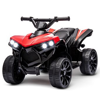6V Kids ATV Quad Ride On Toy, Electric 4-Wheeler w/1.8MPH Speed, Music, LED Headlight, Foot Pedal
