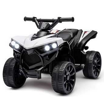 6V Kids ATV Quad Ride On Toy, Electric 4-Wheeler w/1.8MPH Speed, Music, LED Headlight, Foot Pedal