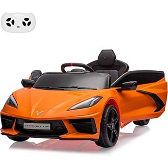 14V Kids Ride On Car, Licensed Corvette Battery Powered Electric Sports Car with Remote, LED, Music