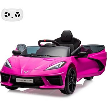 14V Kids Ride On Car, Licensed Corvette Battery Powered Electric Sports Car with Remote, LED, Music