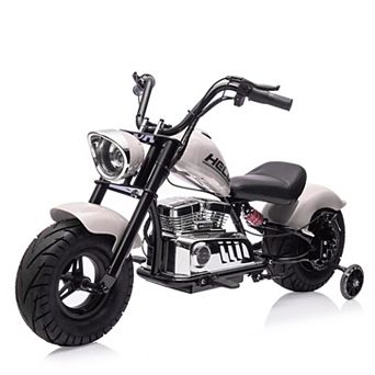 36V 350W Kids Electric Dirt Bike, w/Removable Training Wheels, 16.5MPH Max, Suspension, LED Lights