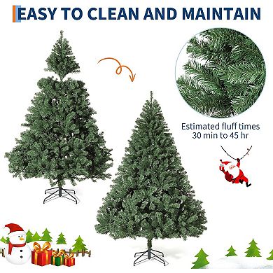 Christmas Tree, Premium Hinged Xmas Tree with Metal Stand for Home & Office