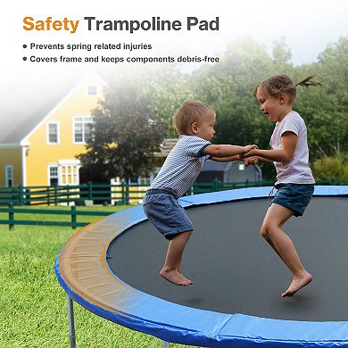 Aoodor Trampoline Safety Pad Replacement 8/10/12/14/15FT for Round Frame, Green/Blue