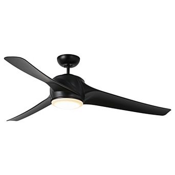 60" Industrial Large Black DC Motor Ceiling Fan with Light