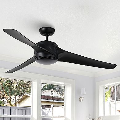 60" Industrial Large Black DC Motor Ceiling Fan with Light