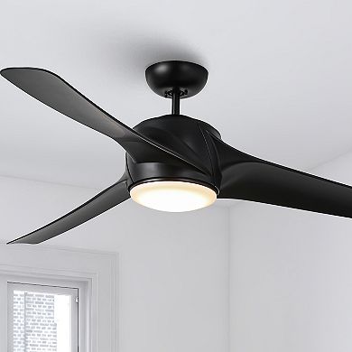 60" Industrial Large Black DC Motor Ceiling Fan with Light