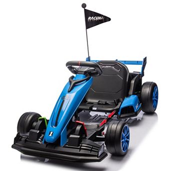 24V Kids Electric Go Kart, 7.5MPH Variable Drift Racing Car w/ 2×200W Motors, Adjustable Legroom