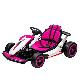 24V Electric Drift Go Kart, 2×200W Motors, Adjustable Seat, Lights, Ride-On Race Car for Big Kids